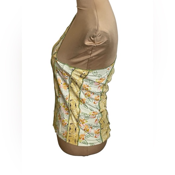 Free People Yellow and Blue One-Shoulder Long Sleeve Top Large - Picture 4 of 7